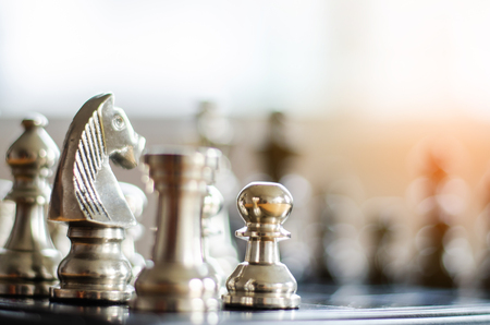 chess board game strategy, business success conceptの写真素材