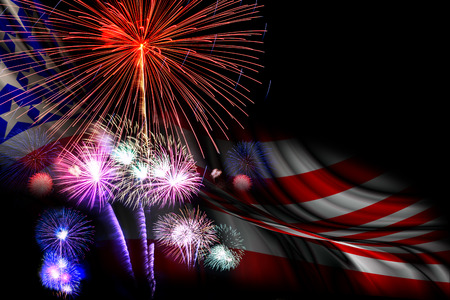 colorful fireworks displayの写真素材