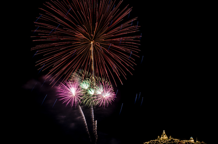 colorful fireworks displayの写真素材