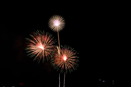 colorful fireworks displayの写真素材
