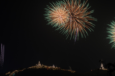 colorful fireworks displayの写真素材