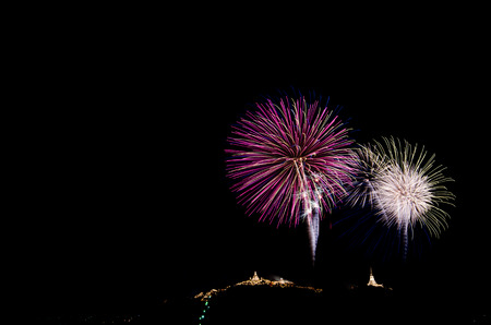 colorful fireworks displayの写真素材