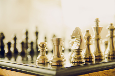 chess board game strategy, business success concept