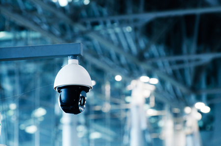 Security, CCTV camera in the office buildingの写真素材