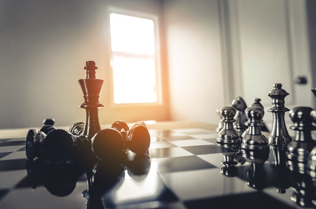 chess board game strategy, business success conceptの写真素材