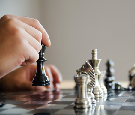 chess board game strategy, business success conceptの写真素材