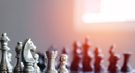 chess board game strategy, business success conceptの写真素材