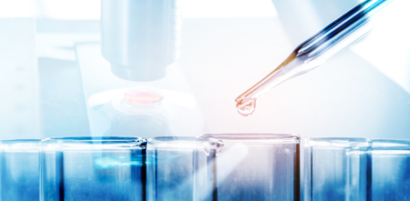 Science laboratory test tubes , laboratory equipmentの写真素材