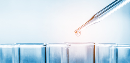 Science laboratory test tubes , laboratory equipmentの写真素材