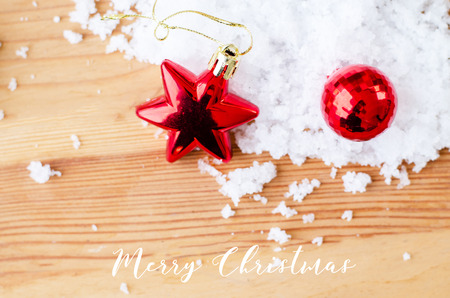 Christmas background decoration on  wooden boardの写真素材