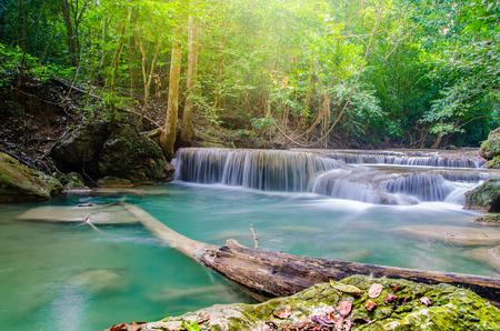 waterfall in deep forest , thailand  era-wan national park の写真素材