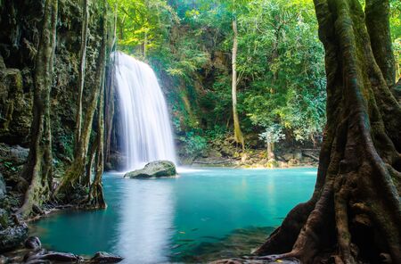 waterfall in deep forest , thailand の写真素材