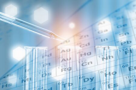 three erlenmeyer flask , Glassware on  science laboratory research and developmentの写真素材