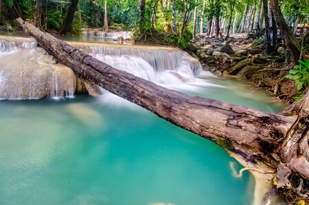 waterfall in deep forest , thailandの写真素材