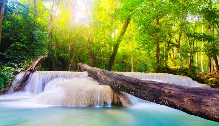 waterfall in deep forest , thailandの写真素材