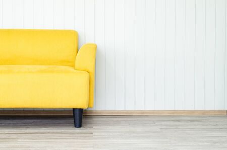 Interior yellow sofa on living roomの写真素材