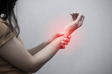 women have a Wrist Painの写真素材