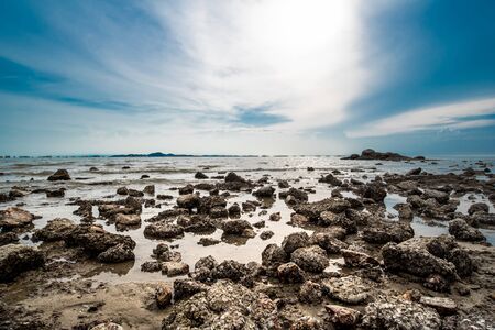 Calm Sea Ocean And Blue Sky Backgroundの写真素材