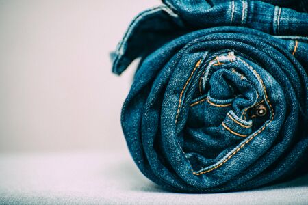 Denim jeans, jeans background, denim pattern, jean textured copy spaceの写真素材