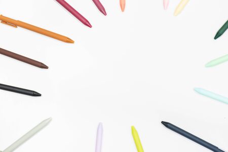 group of pen on white background .の写真素材