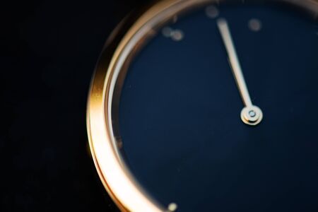 macro shot of watch clock 