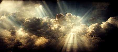 Beautiful sky with sun beam