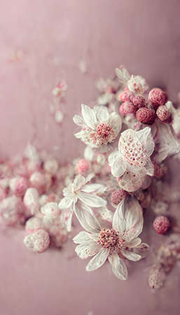 Abstract romantic pink flowers
