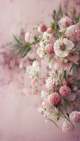 Abstract romantic pink flowersの写真素材