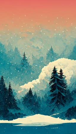 illustation of vintage winter design wallpaperの写真素材