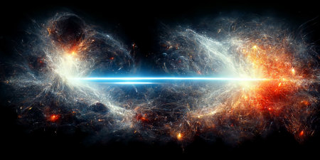 Nebula and galaxies in space. Abstract cosmos backgroundの写真素材