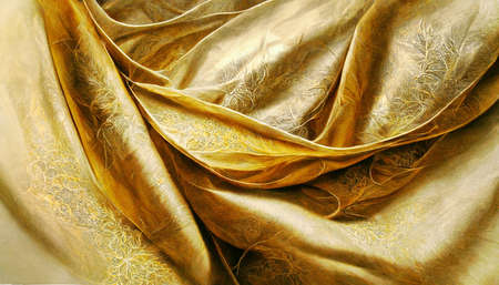 Gold luxury satin fabric texture for backgroundの写真素材