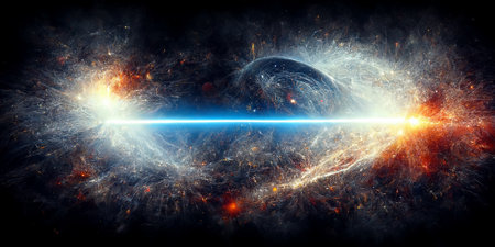 Nebula and galaxies in space. Abstract cosmos backgroundの写真素材