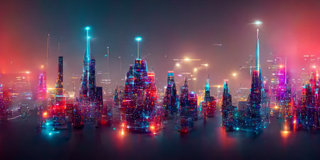 future city backgroudの写真素材