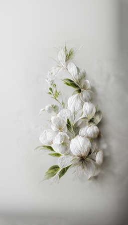 white flower vintage on blur backgroundの写真素材