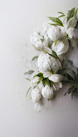 white flower vintage on blur backgroundの写真素材