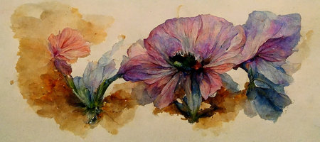 abstract flower in water colour paint ,illustationの写真素材