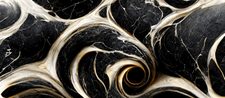 Luxury abstract fluid art ,  mixture of black, gray and gold abstract of marble backgroundの写真素材