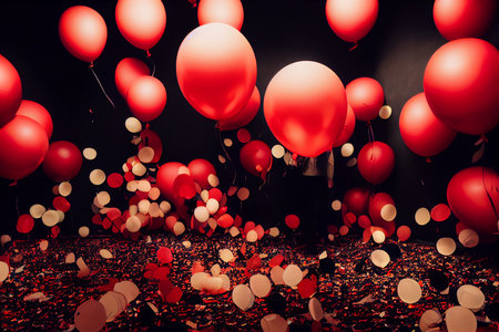 abstract balloons backdrop for text and celebrate in Sale season , black fridayの写真素材