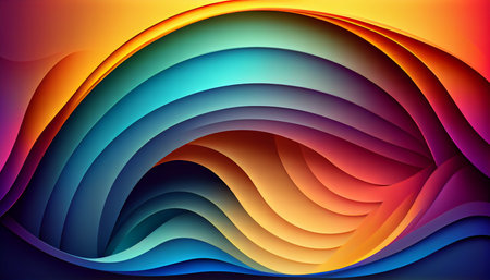 horizontal colorful abstract wave backgroundの写真素材