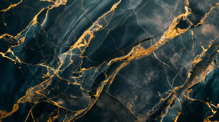 Luxurious Textured Marble Surface with Golden Accentsの素材
