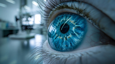 Detailed View of the Iris and Pupil of an Eyeの素材