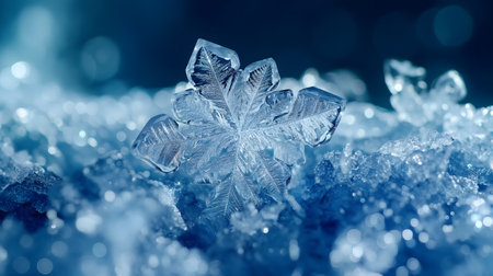 Macro Photography of a Detailed Snowflakeの素材