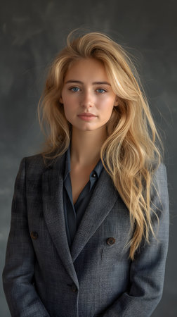 Fashionable Business Attire on a Blonde Womanの素材