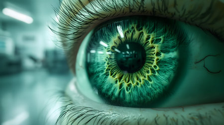Macro Photography Capturing the Intricate Details of a Human Iris and Eyelashesの素材