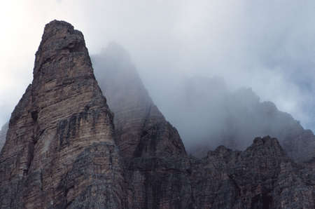 Mountain Peaks in Cloudsの写真素材