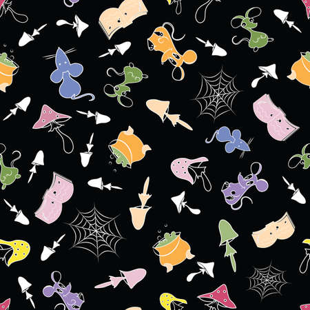 Magic and mice mysterious colors seamless patternのイラスト素材