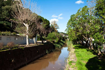 Portugal around some beautiful scenery of the mountains near the villageの写真素材