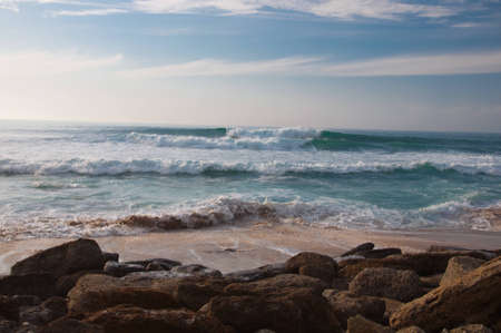 Beach sand in the October sky warm evening recreation landscape beautyの写真素材