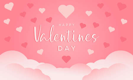 happy valentines day background illustration, valentines day poster vectorのイラスト素材