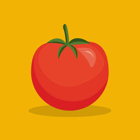 tomato illustration with flat style design, tomato vector isolatedのイラスト素材